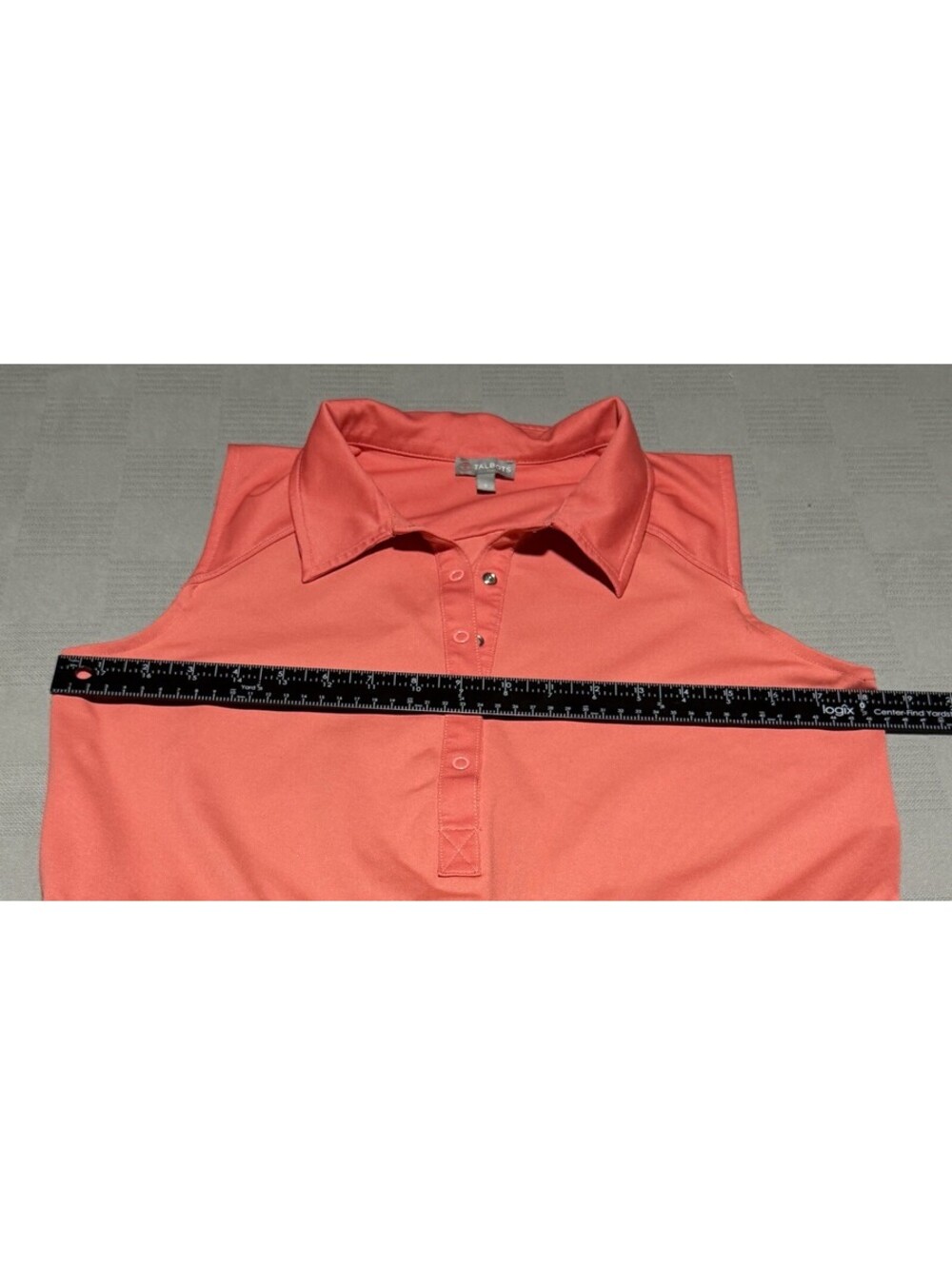 TALBOTS Coral Sleeveless 1/2 Snap Drawstring Dress Sz S - Picture 2 of 4